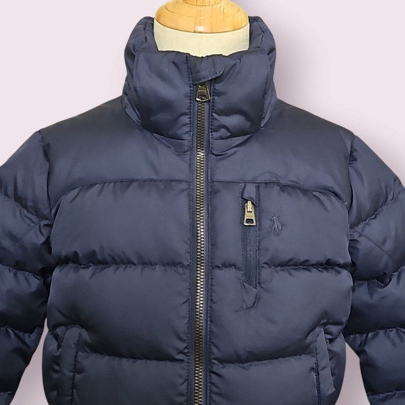 Polo Ralph Lauren Navy Blue Puffer Jacket Size 2 Toddler with Snap-off Hood - Picture 6 of 11